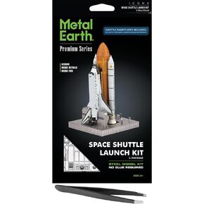 Metal Earth Fascinations Premium Series Space Shuttle Launch Kit 3D Metal Model Kit Bundle with Tweezers