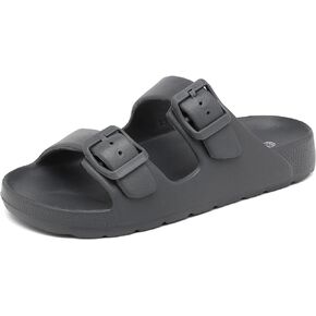 INMINPIN Boys Girls Double Buckle Slide Sandals Comfort Beach Pool Shower Slippers Adjustable Indoor Outdoor Little Kid/Big Kid