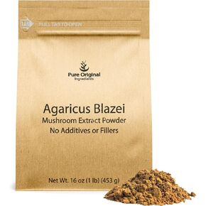 PURE ORIGINAL INGREDIENTS Agaricus Blazei Mushroom Powder, 1 lb, Herbal Supplement, No Additives or Fillers