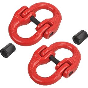 1/2" Hammer Lock Chain Connector, Heavy Duty Coupling Link, Tow Hitch HammerLock Coupling Connector Link, Red (2 Pieces)