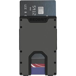 Slim Wallets for Men - Metal Card Holder Wallet Made in USA - RFID Blocking Minimalist Wallet - Aluminum Wallet With Cash Strap - Front Pocket Wallet for Men