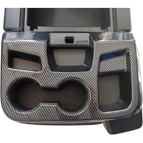 ruihe Carbon Fiber Color Central Water Cup Frame Cover Trim Fit for Chevy Silverado GMC Sierra 1500 2500HD 3500HD 2019 2020 2021 2022 Chevrolet