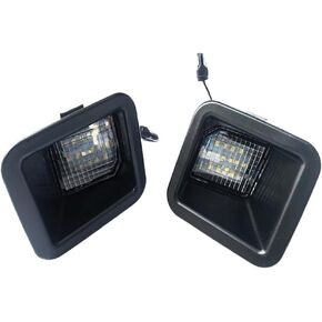 2 pcs License Plate Lights Lamp LED 6500K White Housing Assembly Replacement Compatible with 2017-2021 Ford F250 F350 Super Duty
