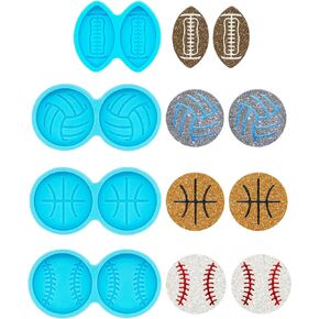 4 Pairs Ball Stud Earring Silicone Resin Mold for DIY Women Girls Earrings Jewelry Resin Crafting