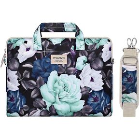 MOSISO Laptop Shoulder Bag Compatible with MacBook Air/Pro,13-13.3 inch Notebook,Compatible with MacBook Pro 14 inch 2023-2021 A2779 M2 A2442 M1, Succulent Briefcase Sleeve Case with Belt