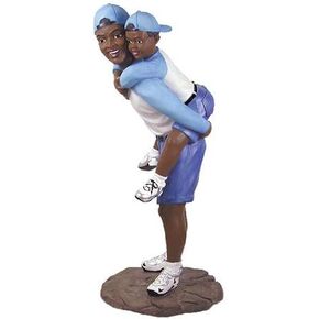 Ebony Treasures® Positive Image Gifts Father Playing Son Figurine, 9.5" Tall