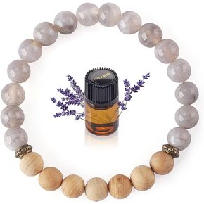 Zebra Stone Bracelet Lava Rock Bracelet With Lavender Oil Elastic Beaded Bracelet Used for Relaxing Stress Relief Gifts for Women