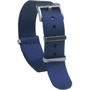 NOBULLSHIT G1O military styled seatbelt nato watch strap with stainless steel buckle & keepers in 20mm, 22mm for men and women (Navy Blue, 20mm) in Kuwait