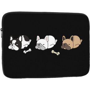 Sleeping French Bulldog & Bones 13 inch Portable Laptop Sleeve Compatible with MacBook Air Notebook Computer Case for Men Women College School Students