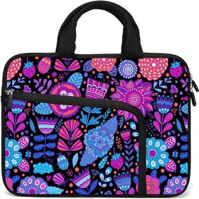11.6" 12.2 inches Laptop Sleeve Chromebook Case Ultrabook Case Notebook Sleeve PC Messenger Bag Tablet Case Neoprene Handle Sleeve for Kids Men Women, Two Pockets (Beautiful Flowers)