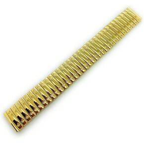 18mm Shiny Gold Tone Stainless Steel Stretch Expansion Watch Band