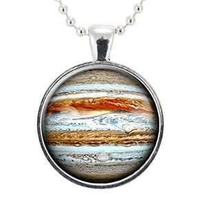 Jupiter Planet Necklace, Handmade Galaxy Jewelry, Nebula Space Pendant