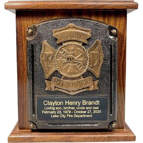 Firefighters, Fireman Wood Funeral Cremation Urn with Personalization