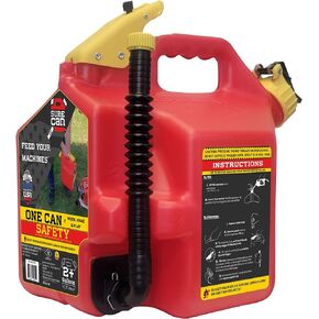 Surecan 5 Gallon Container Type II - Rotating Spout, Self-Venting, & Spill Free, Ideal Large Five Gallon Safety Storage Can (Red, SUR5SFG2)