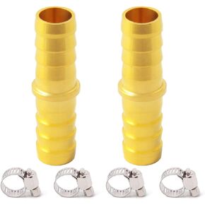 Brass 5/8" Hose Barb Splicer Mender Euqal Barbed Coupler Round Union Adapter (Pack of 2)