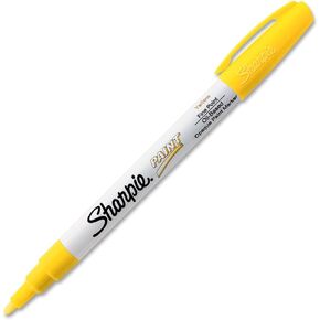 Sharpie Paint Permenant Marker - Fine Marker Point Type - Yellow Ink - 1 Each