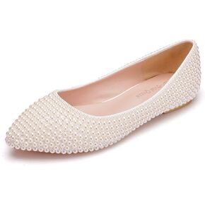Women Pumps Thin Heels Pointed Toe Shoes Kitten Heel Handmake Pearls Shoes Ivory Beige Pearls Wedding Bridal Princess Shoes