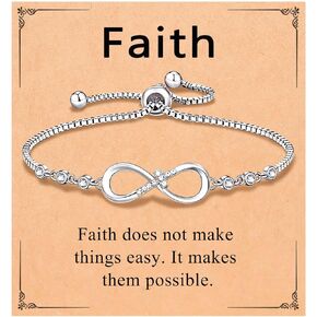 Infinity Cross Charm Bracelet Christian Easter Confirmation Baptism Graduation Gifts for Women Girls