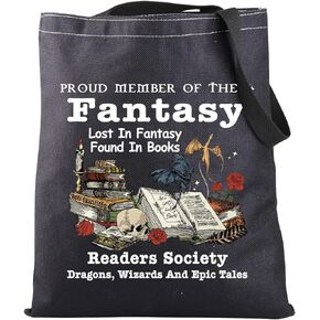 Fantasy Readers Book Club Gift Dragons Fantasy Reader Tote Bag Bookish Gift for Romance Readers