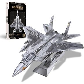 Piececool 3D Metal Model Kits, AH-64 Apache Military Helicopter Airplane Models Building Kits for Adults and Teens Men Hobbies DIY Brain Teaser Puzzles, Great Birthday Gifts, 145 Pcs