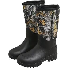 Neoprene Insulated Rain Boots with Steel Shank,Heavy-duty Mud Boots for Hunting Farming Raining Fishing Gardening Yard Work