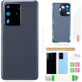 for Galaxy S20ultra Back Cover Glass Replacement Battery Door Housing Waterproof with Camera Lens Parts for Samsung Galaxy S20ultra SM-G988U G988W/F + Eject Pin Tools (Gray)