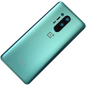 Battery Back Cover Rear Panel Glass with Camera Glass Lens/Flash Replacement for OnePlus 8 Pro 5G +Tools (Blue)