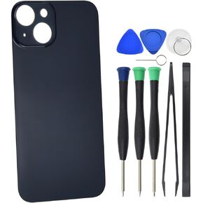 بديل الزجاج الخلفي لهاتف iPhone 14 A2882 A2649 A2881 مع لاصق مسبق القطع - 6.1 بوصة أسود
