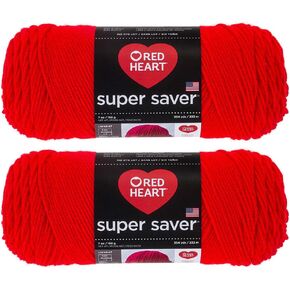 Bulk Buy: Red Heart Super Saver (2-Pack) (Hot Red, 7 oz Each Skein)