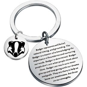 FAADBUK Badger Gift Inspirational Gift for Badger Lover Badger Keychain Animal Lover Gift