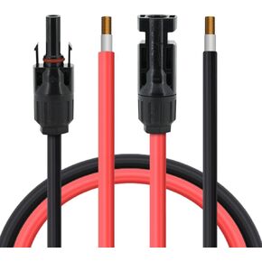 10FT Solar Panel Extension Cable,10AWG (6mm²) with Female and Male Connector Adapter Kit with Extra Free Pair of Connectors Solar Panel (10FT Red + 10FT Black) in Kuwait