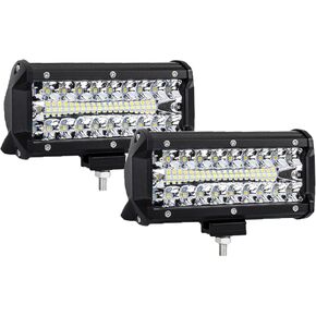 7 inch LED Light Bar,150W 25,000LM Offroad Fog/Driving Lights LED Tractor Lights with Spot Flood Combo Beam, Waterproof LED Work Lights for Truck Boat ATV UTV, 2 Pcs (White)