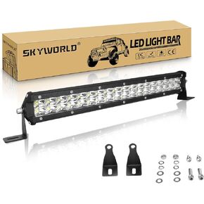 SKYWORLD 15 inch Dual Row LED Work Light Bar 108W Spot Beam Fog Lights 6000K Offroad Driving Lamp for Truck Car ATV SUV 4X4 4WD 2PCS