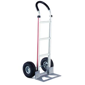 Magliner HMK119UA4 Aluminum Hand Truck, Horizontal Loop Handle with Vinyl Sleeve, 18" x 7-1/2" Aluminum Diecast Nose Plate, 500 lb Capacity,Silver