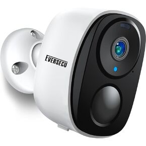 EVERSECU 2K 3MP Outdoor Wireless Security Camera Support Pairing Via Bluetooth, Rechargeable Battery-Powered WiFi Home CCTV Bullet Camera, Spotlight, PIR Motion Detection, 2-Way Audio (4pack)