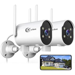 XVIM 3MP Security Camera Outdoor WiFi Security Cameras Motion Detection Alarm 2.4GHz WiFi, Pan Rotating 225° Two-Way Audio, Full Color Night Vision in Kuwait