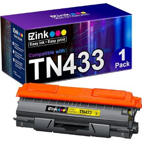 E-Z Ink Compatible Toner Cartridge Replacement for Brother TN-433 TN433 TN433bk TN431 Compatible with HL-L8260CDW HL-L8360CDW MFC-L8610CDW MFC-L8900CDW (1 Yellow, 1 Pack)