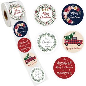 Christmas Stickers, Christmas Labels, Christmas Gift Stickers, Holiday Label, Gift Tag, Label Roll, Family Merry Christmas Stickers, Xmas Decorative Envelope Seals Stickers for Cards Gift Boxes
