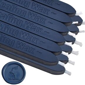 TELOSMA Navy Blue Sealing Wax Candle - Sealing Wax with Wick, Homemade Wax Seals for Wedding or Event Party Invitation,Thanks Giving Card, Christmas Thanks Card Envelope, 12 Count