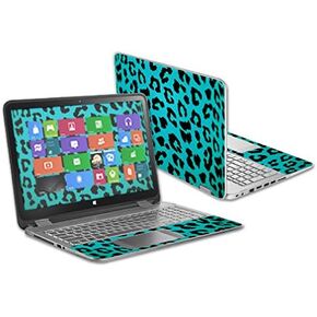 MightySkins Skin Compatible with HP Envy x360 15.6" - Teal Leopard | Protective, Durable, and Unique Vinyl Decal wrap Cover | Easy to Apply, Remove, and Change Styles | Made in The USA