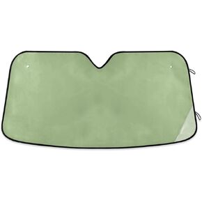 Green Solid Color Car Windshield Sunshade Front Automotive Sun Shade Foldable UV Sun Visor Protector for Car Truck SUV, 55 x 27.6 Inch
