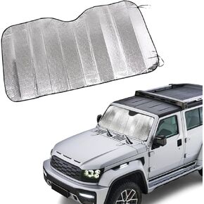 1 PC Car Windshield Sunshade, 51.1" x 23.6" Interior Dashboard Aging Protector, Foldable Double-Sided Bubble Insulation Front Window Cover, Universal for Car UV Isolation Accessory (Silver) in Saudi Arabia