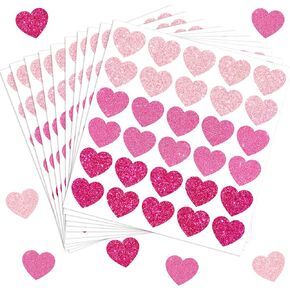 300Pcs Glitter Pink Bow Stickers 1.5 Inch Adhesive Shinny Bowknot Shaped Decals for Party Invitations Envelope Seals Craft Supplies