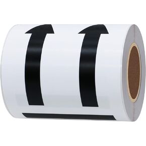 Hybsk 3x5 inch Red Arrows This Side Up Stickers Safe Handling for Shipping and Packing - 100 Adhesive Labels Per Roll (Red)