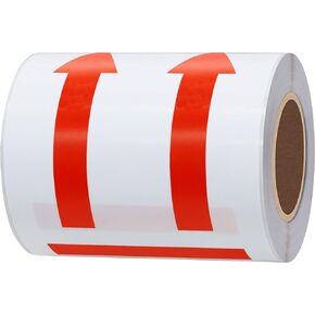 Hybsk 3x5 inch Red Arrows This Side Up Stickers Safe Handling for Shipping and Packing - 100 Adhesive Labels Per Roll (Red)