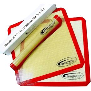 3-Pack of Premium SILICONE Reusable Non Stick Sheets for Samson "Silent" or Aroma, Cosori, iVation Dehydrators 3-Pack - Make Fruit Leathers with Easy Clean Up