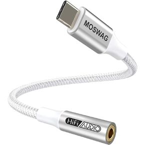 MOSWAG USB C to 3.5mm Audio Adapter, USB C Headphone Adapter for Samsung Galaxy S23 S22 S21 S20 Ultra, Note 20 10 S10 S9 Plus,Pixel 7 6 5 4 3 2 XL,ipad Pro and More