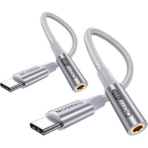 MOSWAG USB C to 3.5mm Audio Adapter, USB C Headphone Adapter for Samsung Galaxy S23 S22 S21 S20 Ultra, Note 20 10 S10 S9 Plus,Pixel 7 6 5 4 3 2 XL,ipad Pro and More