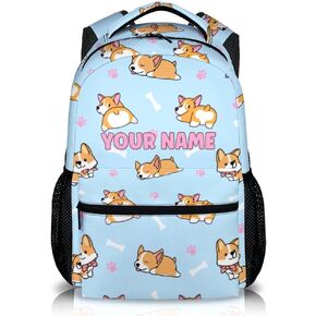 School Backpack for Girls - Corgi Girls Backpack for Kids Student 17 Inch Lightweight Bookbag for School Travel