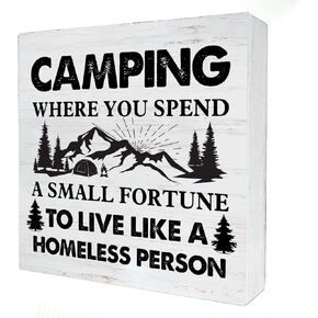 Rustic Camping Farmhouse Canvas Print Wall Art Decor Camping Where You Spend a Small Fortune Sign Painting Poster Plaque Rustic Home Decoration (8 X 8 inch, Framed) (colour5)